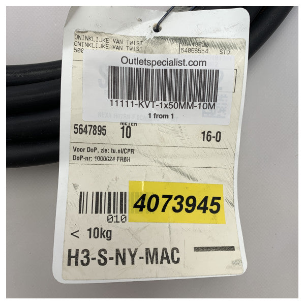 Nexans Nexans esnek 50 mm2 siyah akü kablosu 10M - 1x50MM-10M