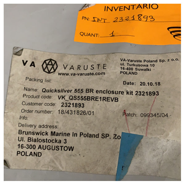 Комплект за покритие на кокпита Quicksilver Activ 555 Bowrider Черен - VK_QS555BRE1R