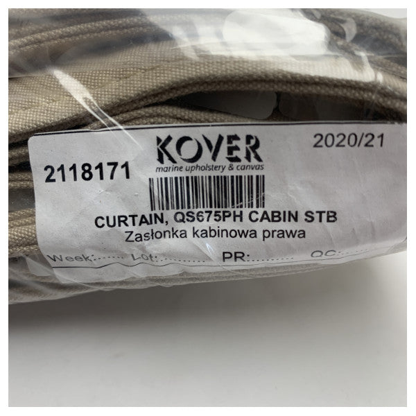 Rideau de cabine beige côté tribord Quicksilver 675 Pilothouse - 2118171