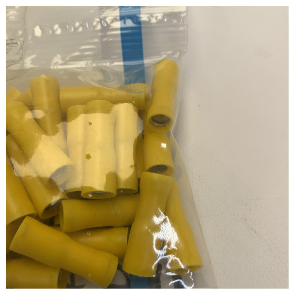 Bornes femelles à connexion rapide isolées jaunes 4-6 mm, 50 pièces