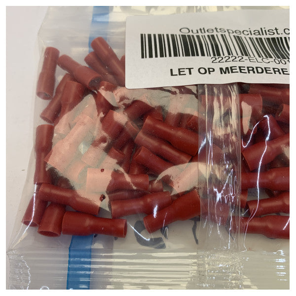 Rote isolierte Kabelschuh 0,5-1,5 mm 100 Stk.