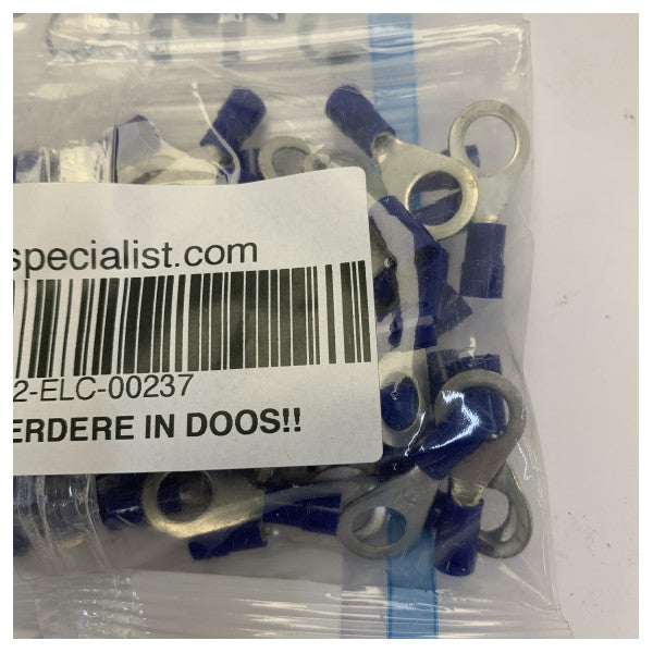 Cosse annulaire isolée bleue 2,5 mm² goujon M8 - connecteur électrique marin 100 pcs