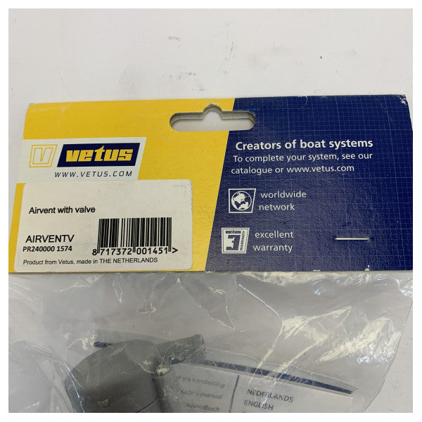Vetus Airvent med ventil - Marine ventilationsudluftning - PR240000-1574
