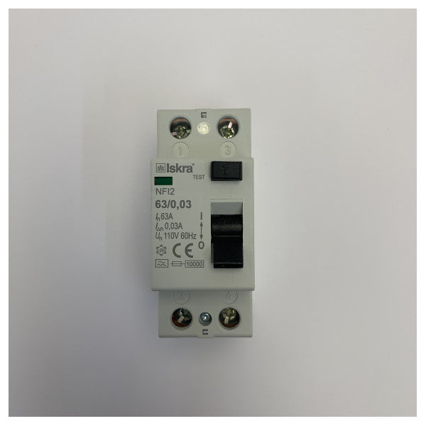 Iskra Marine RCD Electrical Circuit Breaker - 63A Residual Current Device