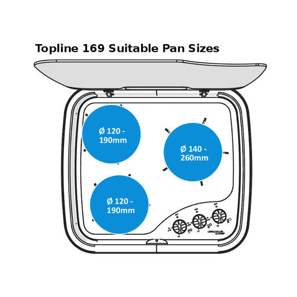 Thetford SHB16998-SP 3-Burner Portabbli Marittimu Gas Cooktop bil-Ħruq ta' Spark