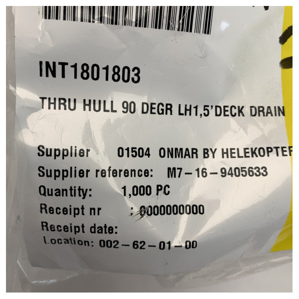 Morski 90 Stupnjeva LH15 Odvodna Cijev Kroz HULL Priključak Izdržljivi Nehrđajući Čelik Rub