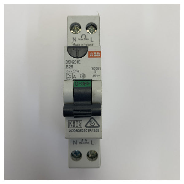 ABB DSN201E B25 قاطع دائرة RCBO - السلامة الكهربائية للبحرية واليخوت