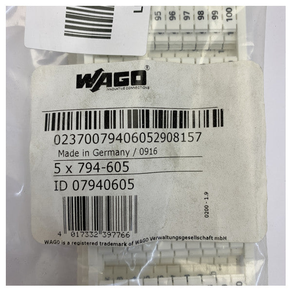 Wago 794-605 WMB Multi Marking System Terminal Markers