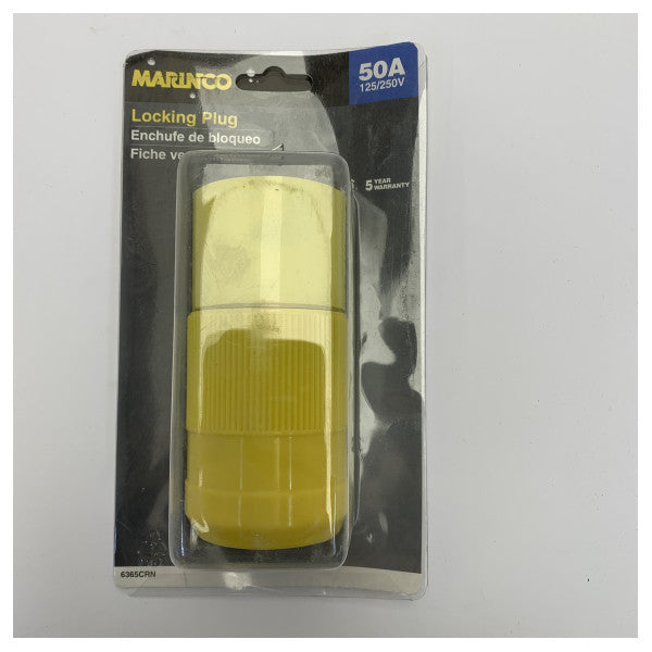 Marinco 6365CRN Marine Electrical Connector - 50 Amp 125/250V Locking Plug