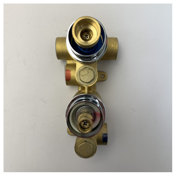 Wentworth Cube Square ikiz tekli termostatik duş bataryası sekmesi krom - 066483