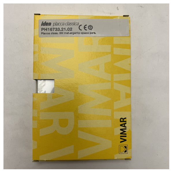 Placa de interrutor elétrico marítimo de 3 aberturas em metal prateado mate Classic Vimar - 16733.21.02