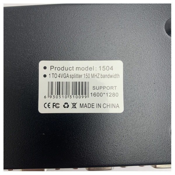 Divisor de vídeo VGA de 1 entrada a 4 salidas Divisor de pantalla de alta resolución 1600x1280