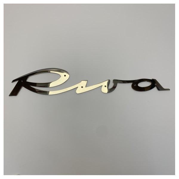 Original Riva Boat Emblem Badge Stainless Steel Polished 446 x 80 mm - 208482