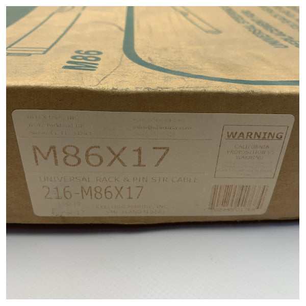 Uflex Universal Marine Steering Cable M86 til tandstangs- og pin-styresystemer � Holdbar udskiftning i rustfrit stål