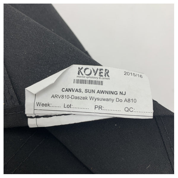 Original Quicksilver Arvor 810 sort lærred solsejl - 2168056