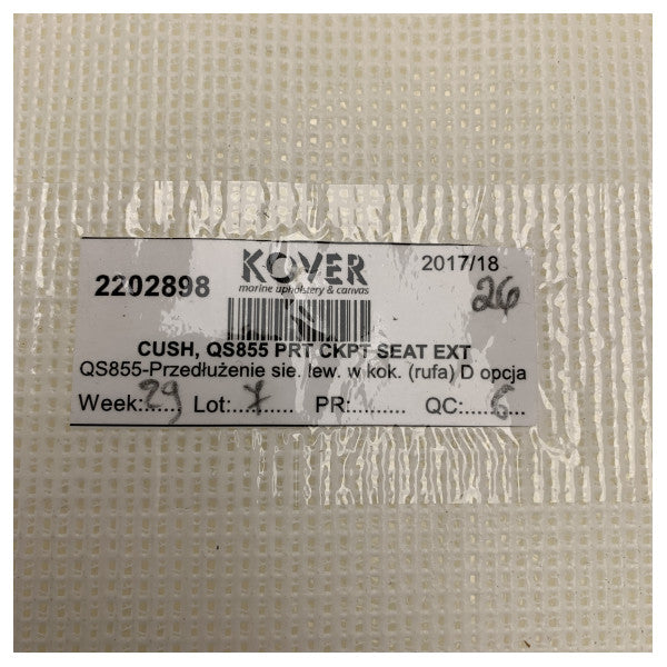 Quicksilver 855 Port Side Cockpit Seat Pilot Cushion - 2202898