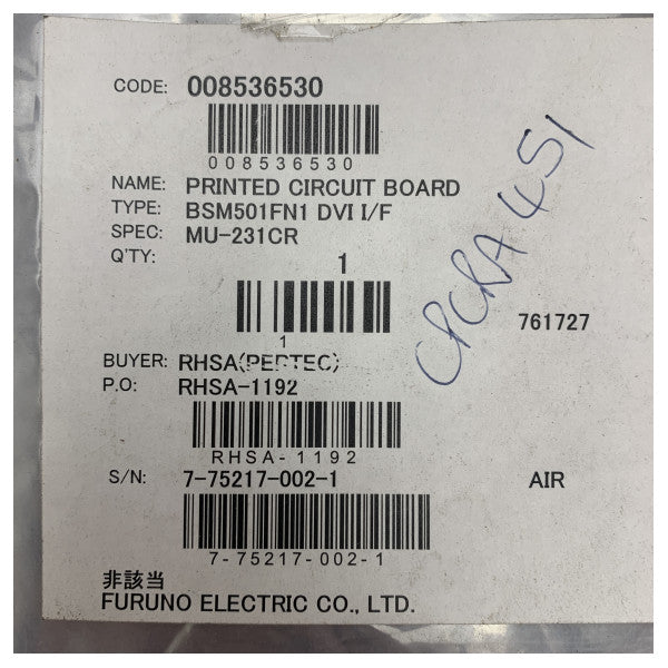 Furuno MU-231CR BSM501FN1 DVI Interface PCB - 008-536-530