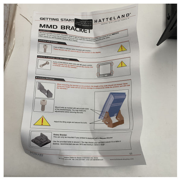 Uchwyt Hatteland Durable Marine Display Bracket do ekranów 17,1-20,1 cala z regulowanym mocowaniem