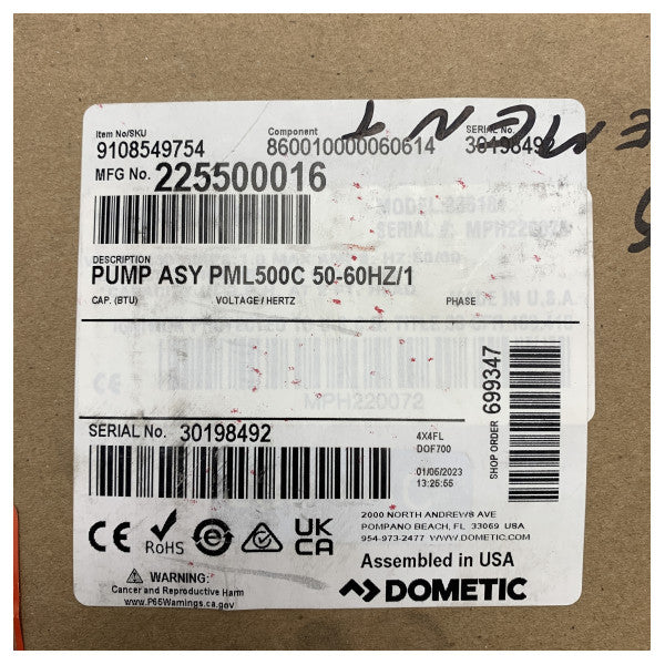 Dometic PML 500CK 220V 50HZ klima pompası - 225500016