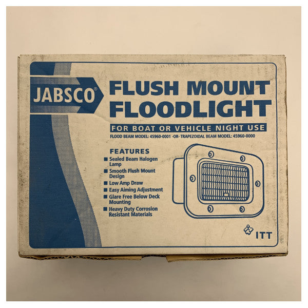 Jabsco Flush Mount Deck Flood Light White 12V - 45960-0000