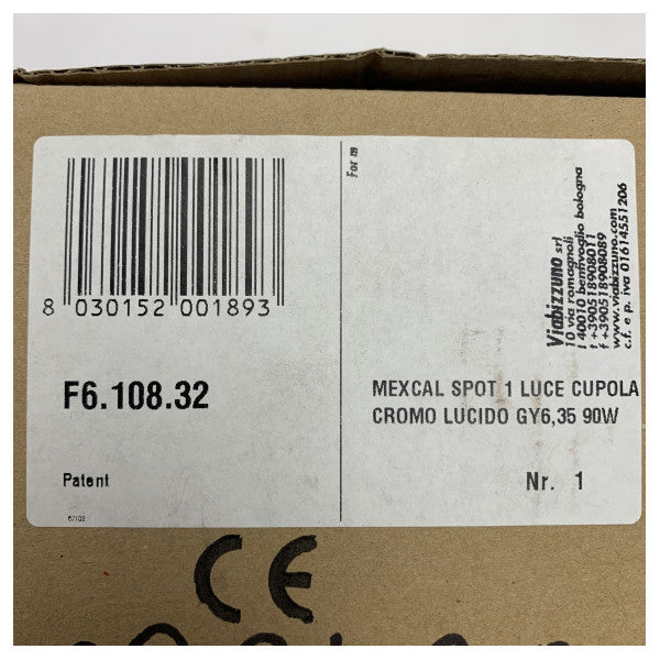 Viabizzuno Mexcal Spot seinävalaisin 1 CP kromi - Kestävä merenkulun seinävalaisin GY6.35 sovitteella veneisiin ja merenkulun sisustukseen