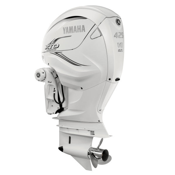 Yamaha XF425NSA2 V8 425 HP XTO moteur hors-bord marin blanc