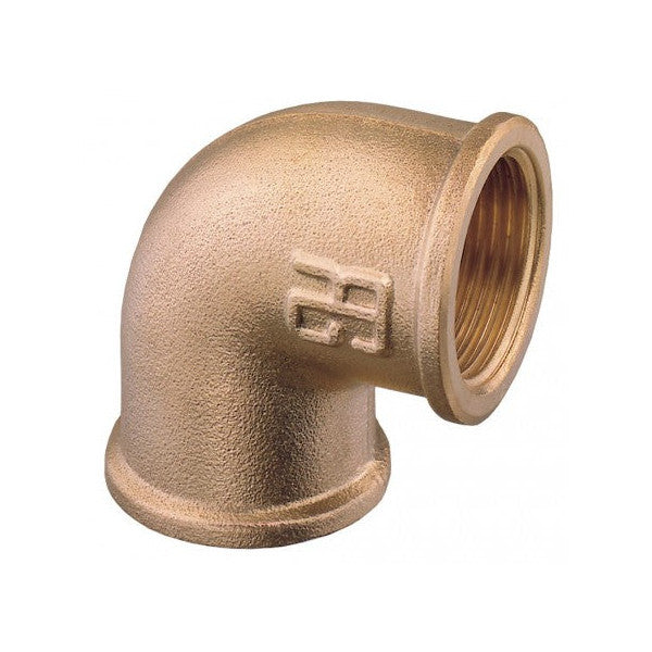 Guidi Brass 5 Inch 90 Degree Elbow Fitting Rosca Fêmea-Fêmea Resistente à Corrosão Grau Marinho - 0090#100014