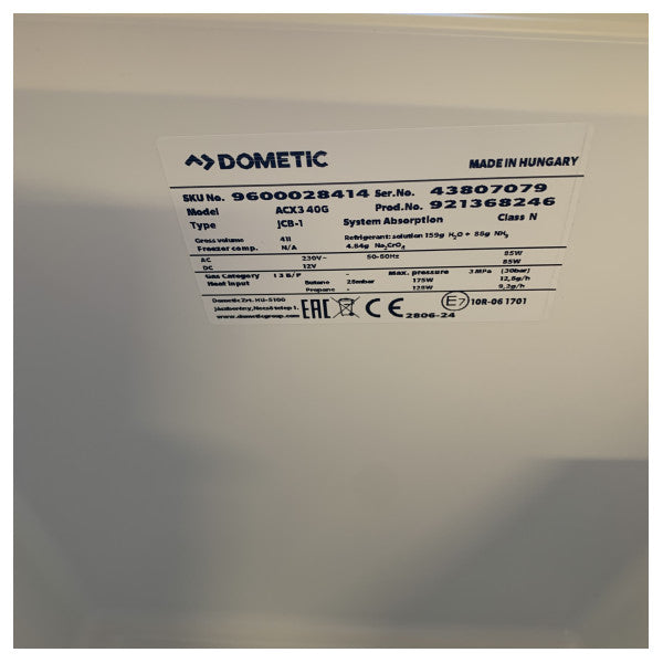 Dometic KX40G Boîte de refroidissement à absorption 40L - 12V/230V/Gaz - Pour bateau et camping - 9600028410