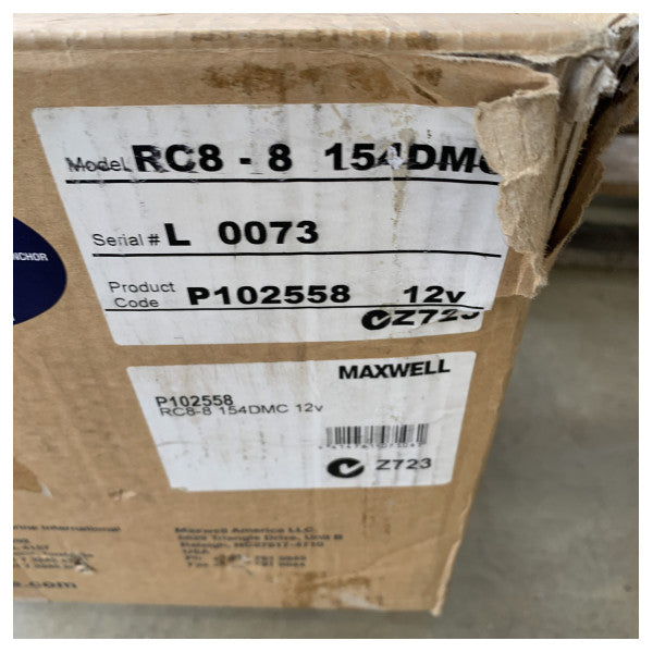 Maxwell RC8-8 12V elektrisk ankare winch 1000W rostfritt stål 8 mm