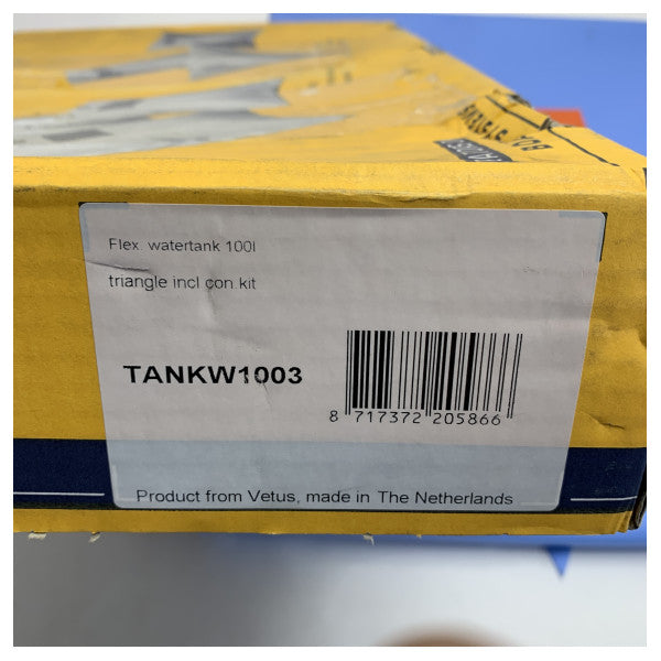 Vetus 100Lの柔軟な三角形の水タンク、膨張および収縮可能 - TANKW1003