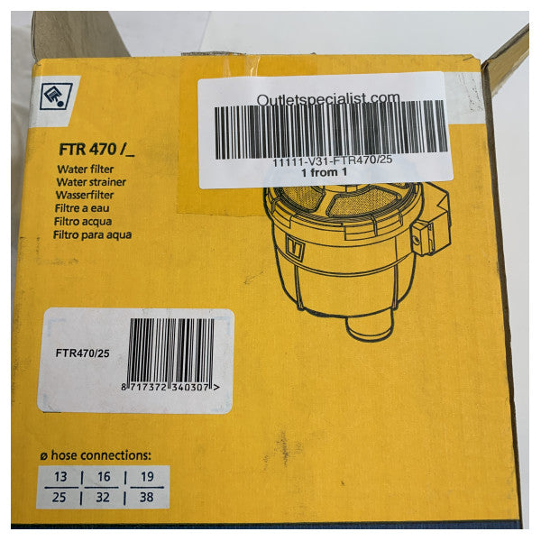 Vetus FTR470/25 Meriveden suodatin 25,4 mm - Meriveden suodatin