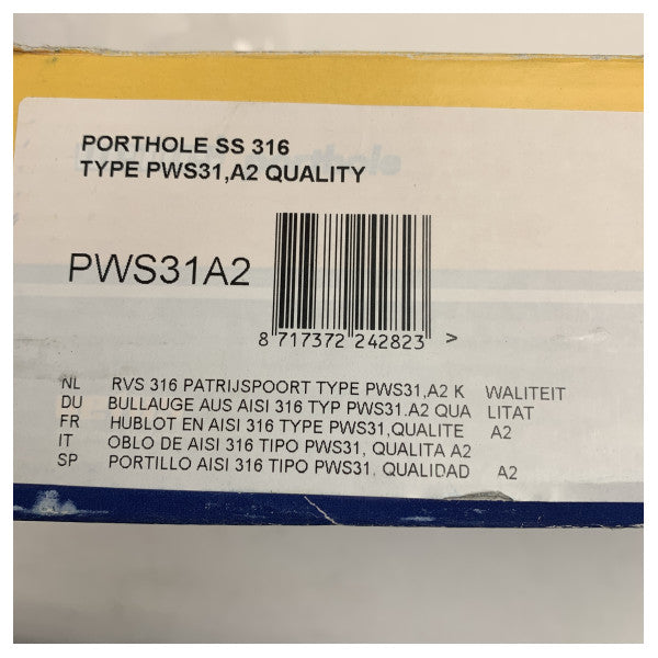 Vetus stainless steel A3 opening porthole round D198 mm - PWS31A2