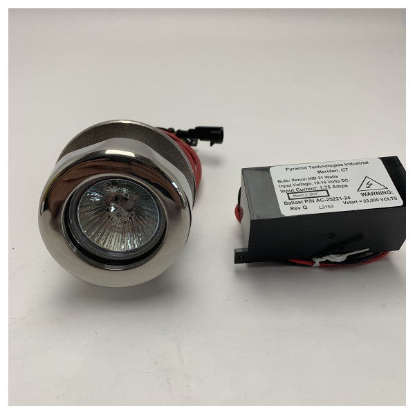 Vetus taħt il-Water Xenon Spotlight 21W 12V - Stainless Steel Marine Boat Light - USP1220X