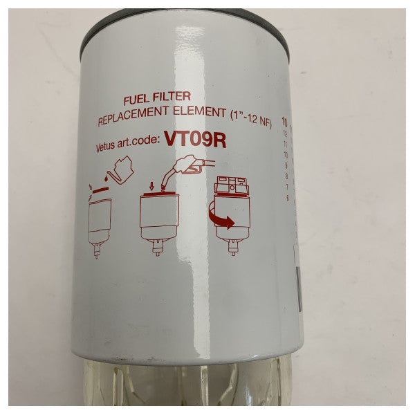 Cartouche de filtre à carburant Vetus Marine avec séparateur d'eau VT09R - Remplacement haute performance pour bateaux