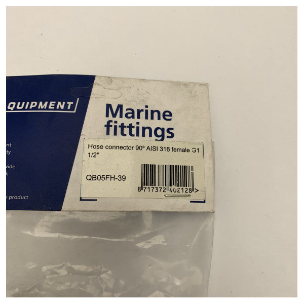 Raccord de tuyau en acier inoxydable à 90 degrés 1 1/2 pouce - QB05FH-39