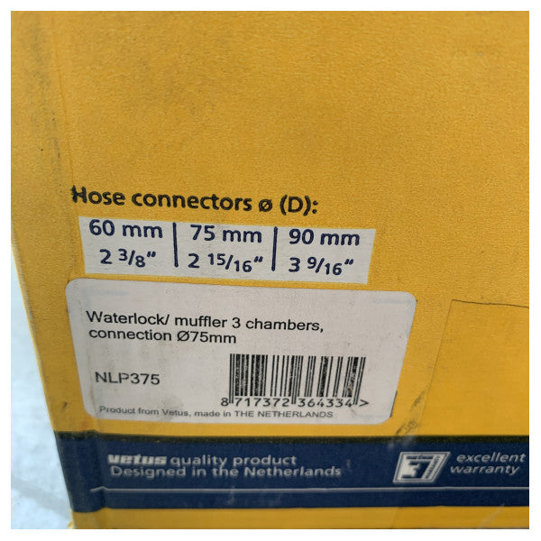 Vetus NLP375 marine waterlock / sound silencer NLP3 75 mm