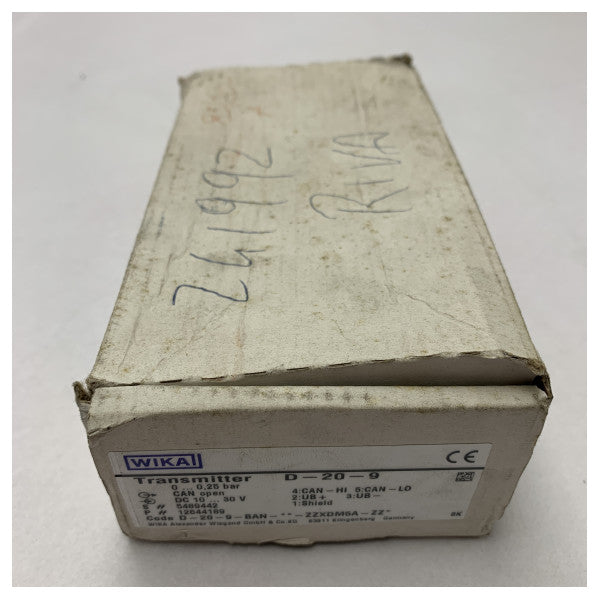 Wika D-20-9 Marine Pressure Transmitter Sensor Stainless Steel 0-0.25 Bar CANopen Interface