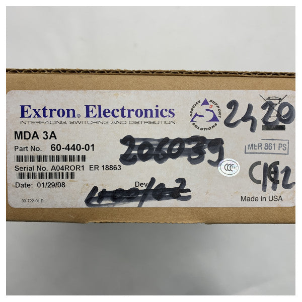 Extron MDA 3A RCA-Audio-Splitter - Robuster Marine-Grade 1 Eingang auf 3 Ausgänge - 60-440-01