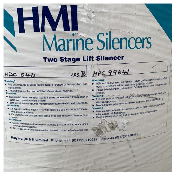 Silencieux d'échappement à double chambre Halyard grp blanc 127 - 152mm - H001489