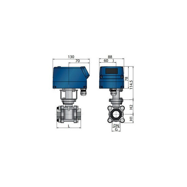 Vetus MV12A1/2 マリン電動ボールバルブ 12V | ステンレス鋼 - MV12A1/2