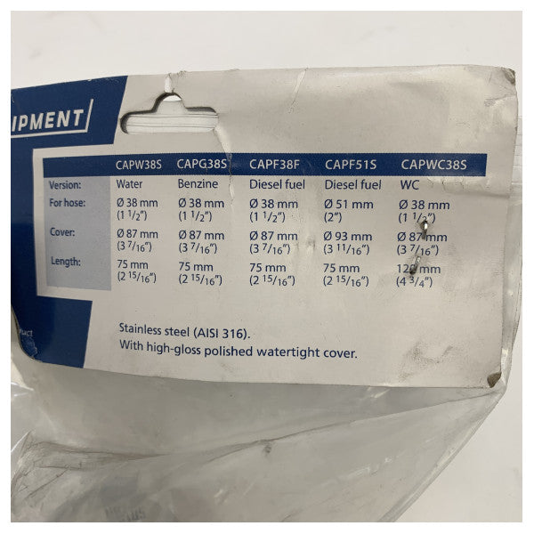 Vetus нержавіючий сталевий паливний люк 51 мм для дизельних човнів - водонепроникна морська декова плита - CAPF51S