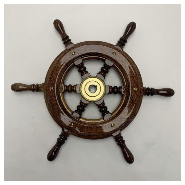 Mahogany tal-Latini tal-Baħar 430mm b'Ħub tal-Brass 6 spoke
