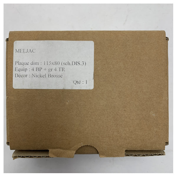 Meljac High-Quality 115x80mm Nickel Brushed 4-Point Marine Switch Plate 220V for Boat Electrical Systems