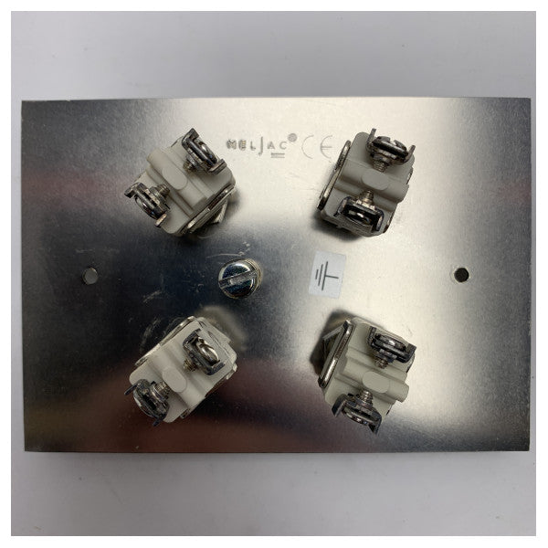 Meljac High-Quality 115x80mm Nickel Brushed 4-Point Marine Switch Plate 220V for Boat Electrical Systems