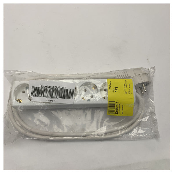 موصل طاقة ثلاثي موثوق به مع قابس مؤرض - 15 واط - مقبس تمديد بحري ثقيل