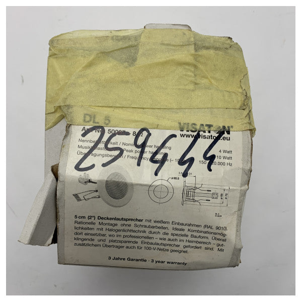 2x Visaton DL5 マリン・イン・シーリング・スピーカー - コンパクトな2インチ8オームのボート・インテリア用高音質サウンド