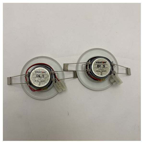 2x Visaton DL5 マリン・イン・シーリング・スピーカー - コンパクトな2インチ8オームのボート・インテリア用高音質サウンド