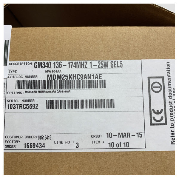 Motorola GM340 VHF Marine Radio - Reliable Two-Way Communication for Boats and Ships