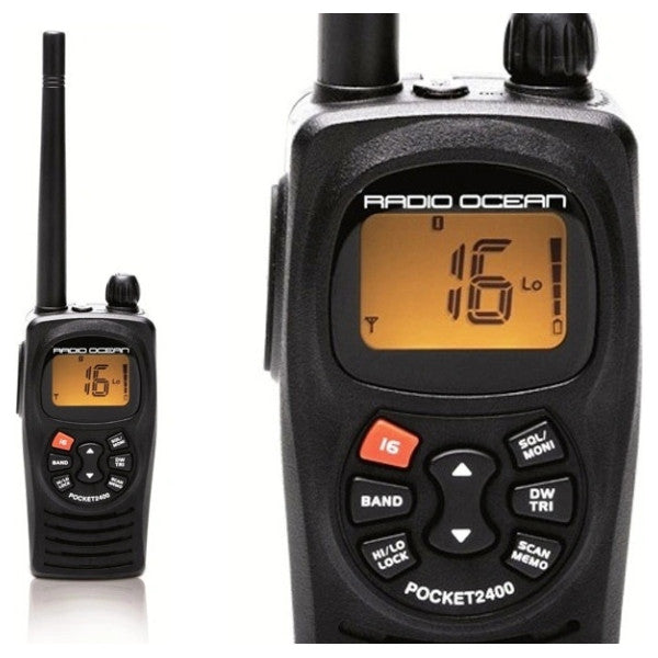 Radio Ocean Pocket 2400 Portable VHF Marine Radio - Reliable Waterproof Handheld