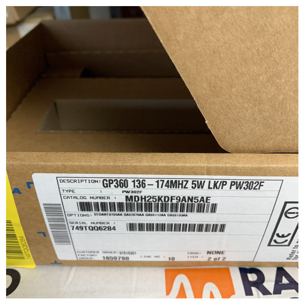 Rádio Marinho Portátil VHF de 2 vias Motorola GP360 - 5W 136-174MHz